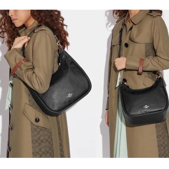 Coach Black Leather Jules Hobo Bag - Picture 3 of 9